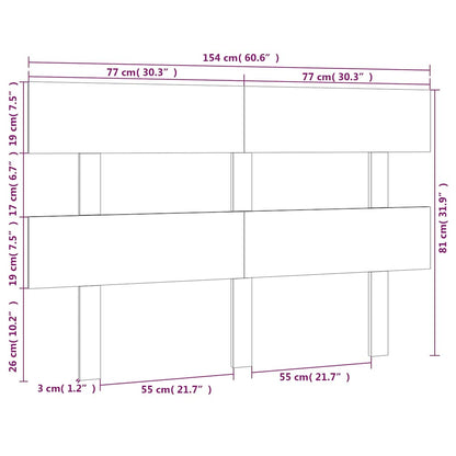 vidaXL Kopfteil Schwarz 154x3x81 cm Massivholz Kiefer