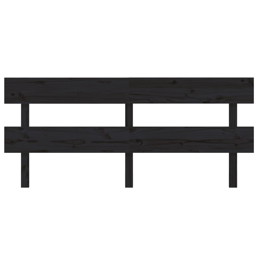 vidaXL Kopfteil Schwarz 184x3x81 cm Massivholz Kiefer