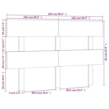vidaXL Kopfteil Weiß 204x3x81 cm Massivholz Kiefer