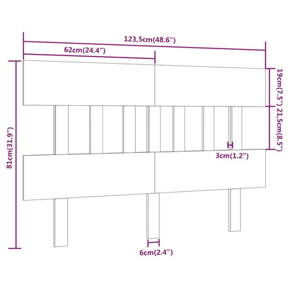 vidaXL Kopfteil 123,5x3x81 cm Massivholz Kiefer