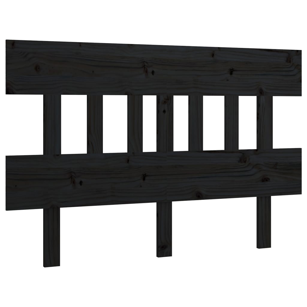 vidaXL Kopfteil Schwarz 123,5x3x81 cm Massivholz Kiefer