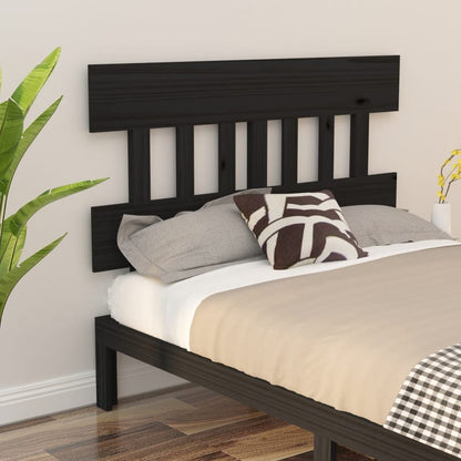 vidaXL Kopfteil Schwarz 123,5x3x81 cm Massivholz Kiefer