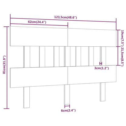 vidaXL Kopfteil Schwarz 123,5x3x81 cm Massivholz Kiefer