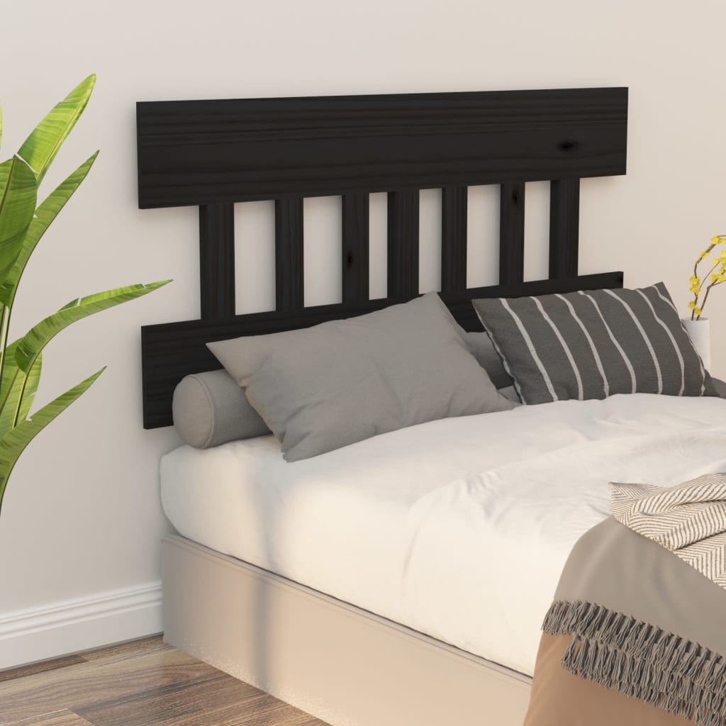vidaXL Kopfteil Schwarz 143,5x3x81 cm Massivholz Kiefer