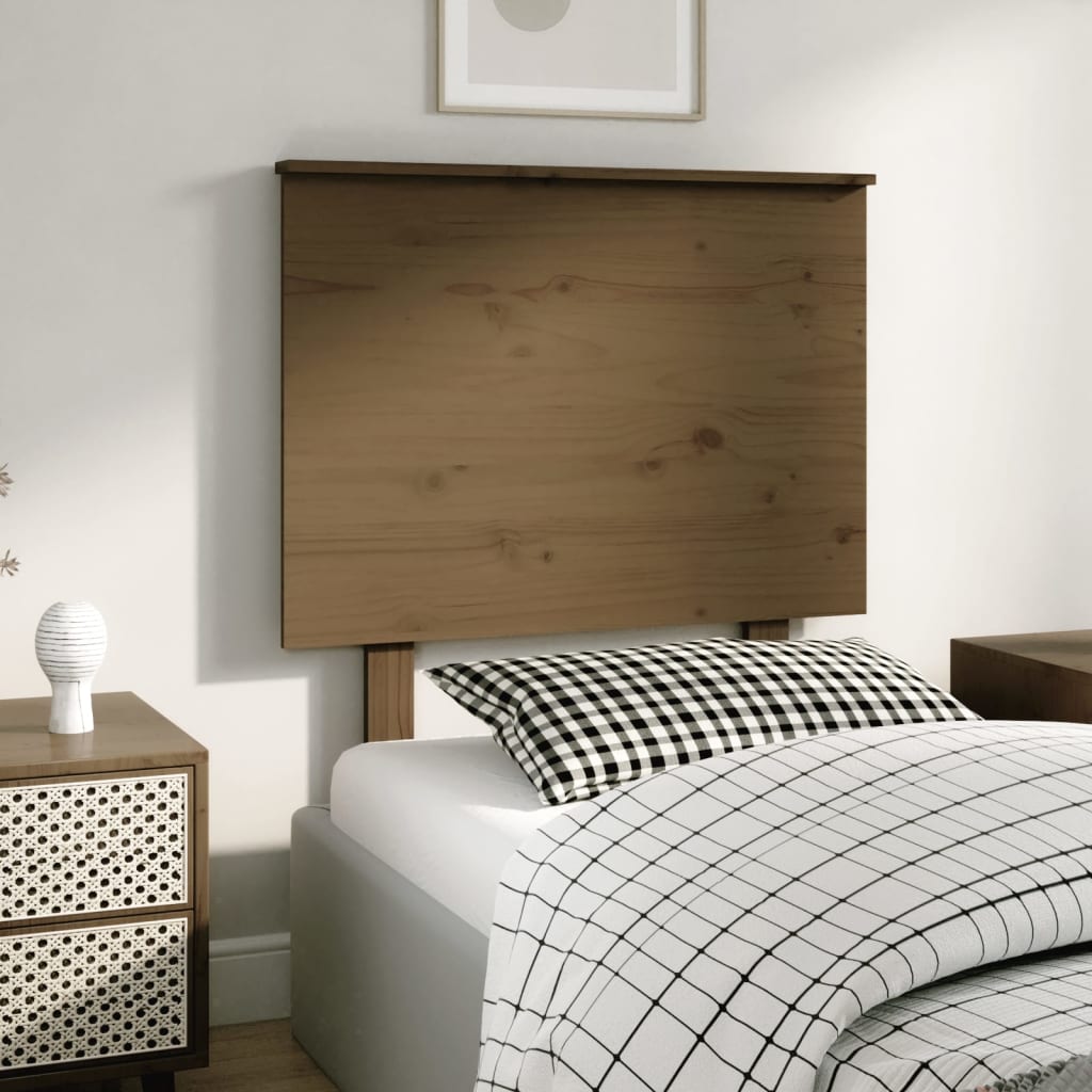 vidaXL Tête de lit Bois de pin massif Marron miel 79x6x82,5 cm