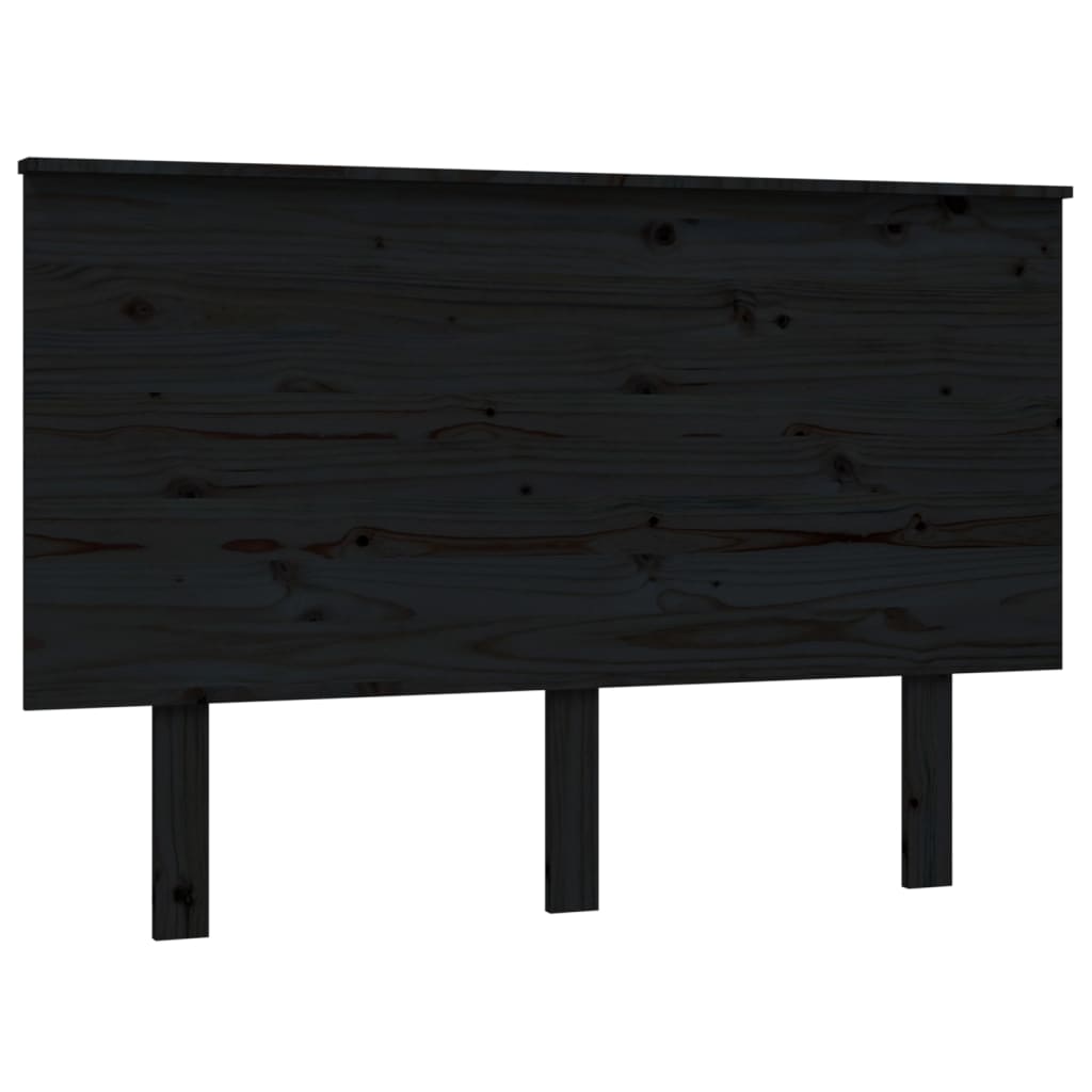 vidaXL Kopfteil Schwarz 124x6x82,5 cm Massivholz Kiefer