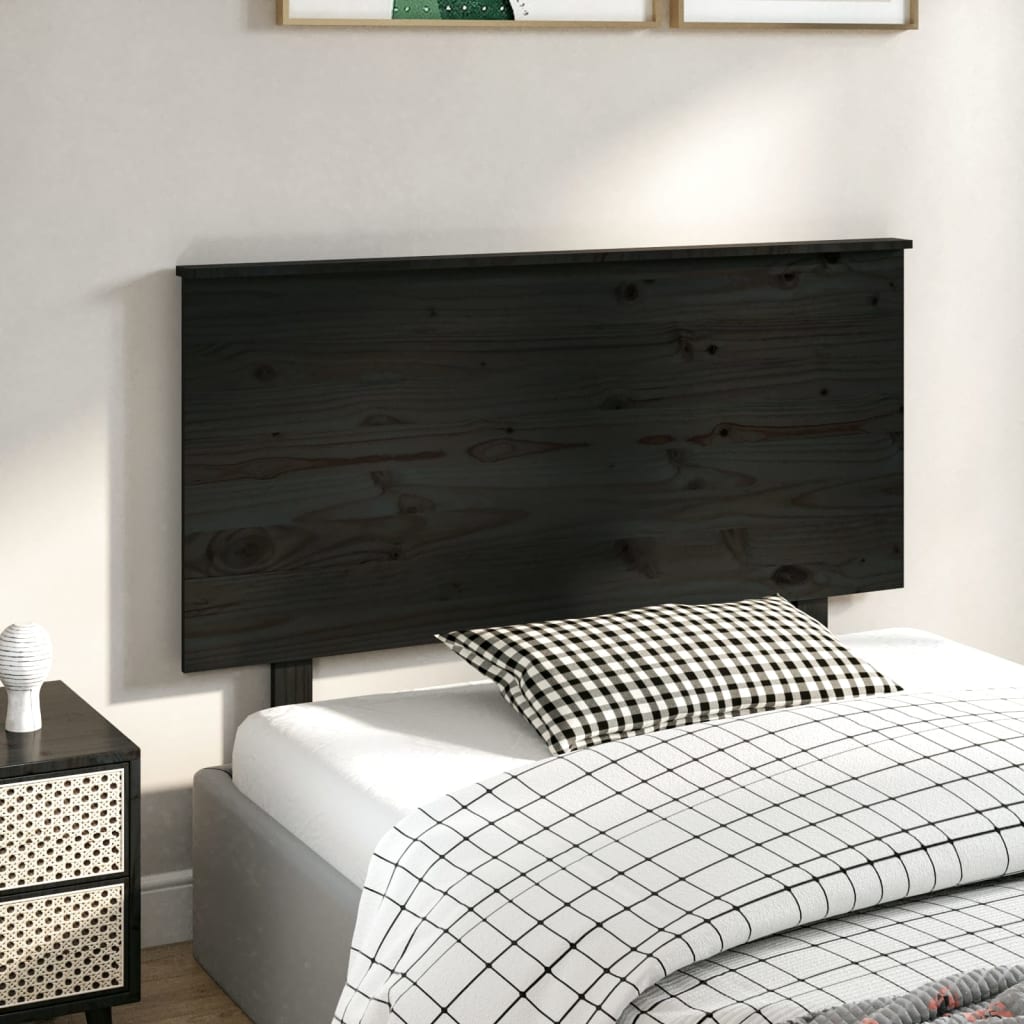 vidaXL Kopfteil Schwarz 124x6x82,5 cm Massivholz Kiefer