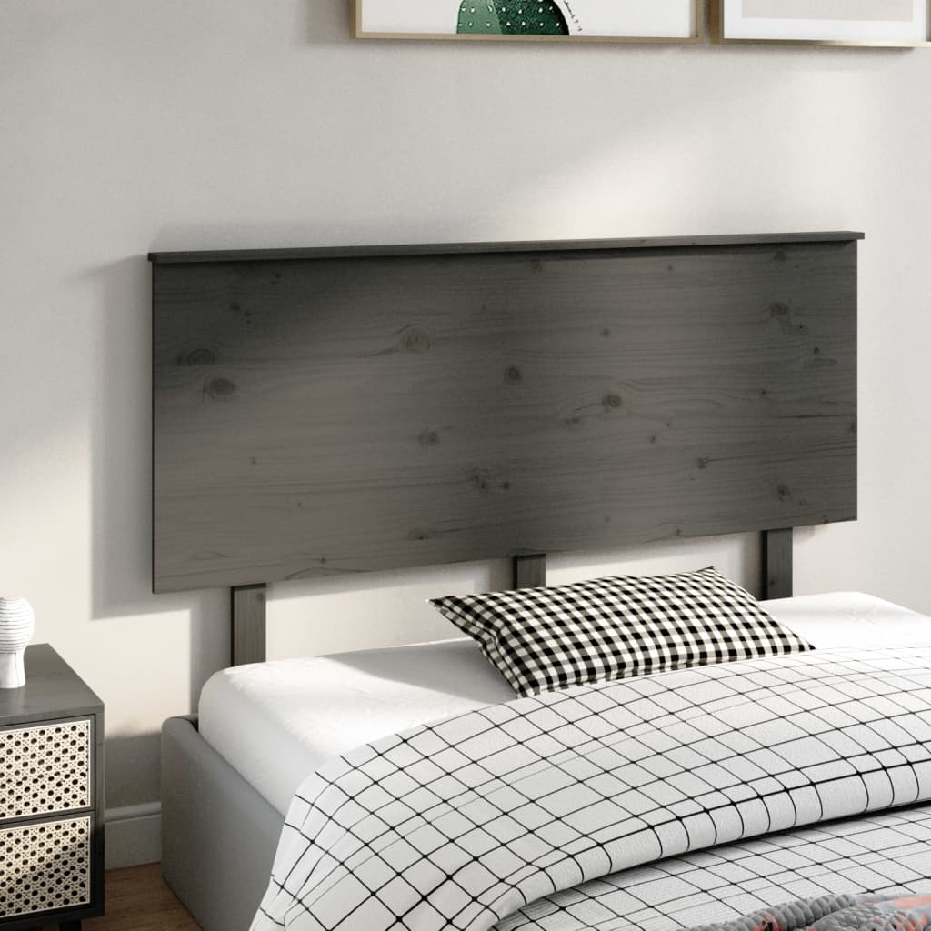 vidaXL Kopfteil Grau 144x6x82,5 Massivholz Kiefer