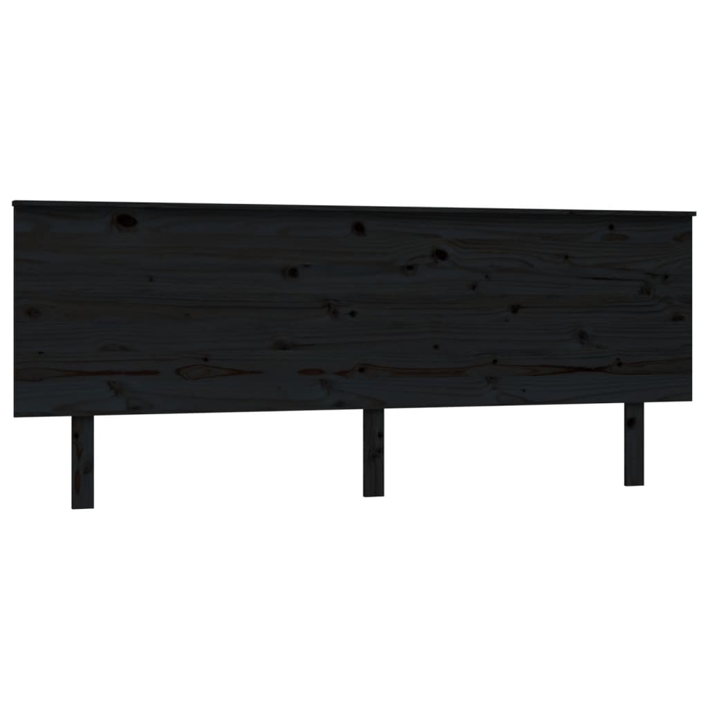 vidaXL Kopfteil Schwarz 204x6x82,5 cm Massivholz Kiefer