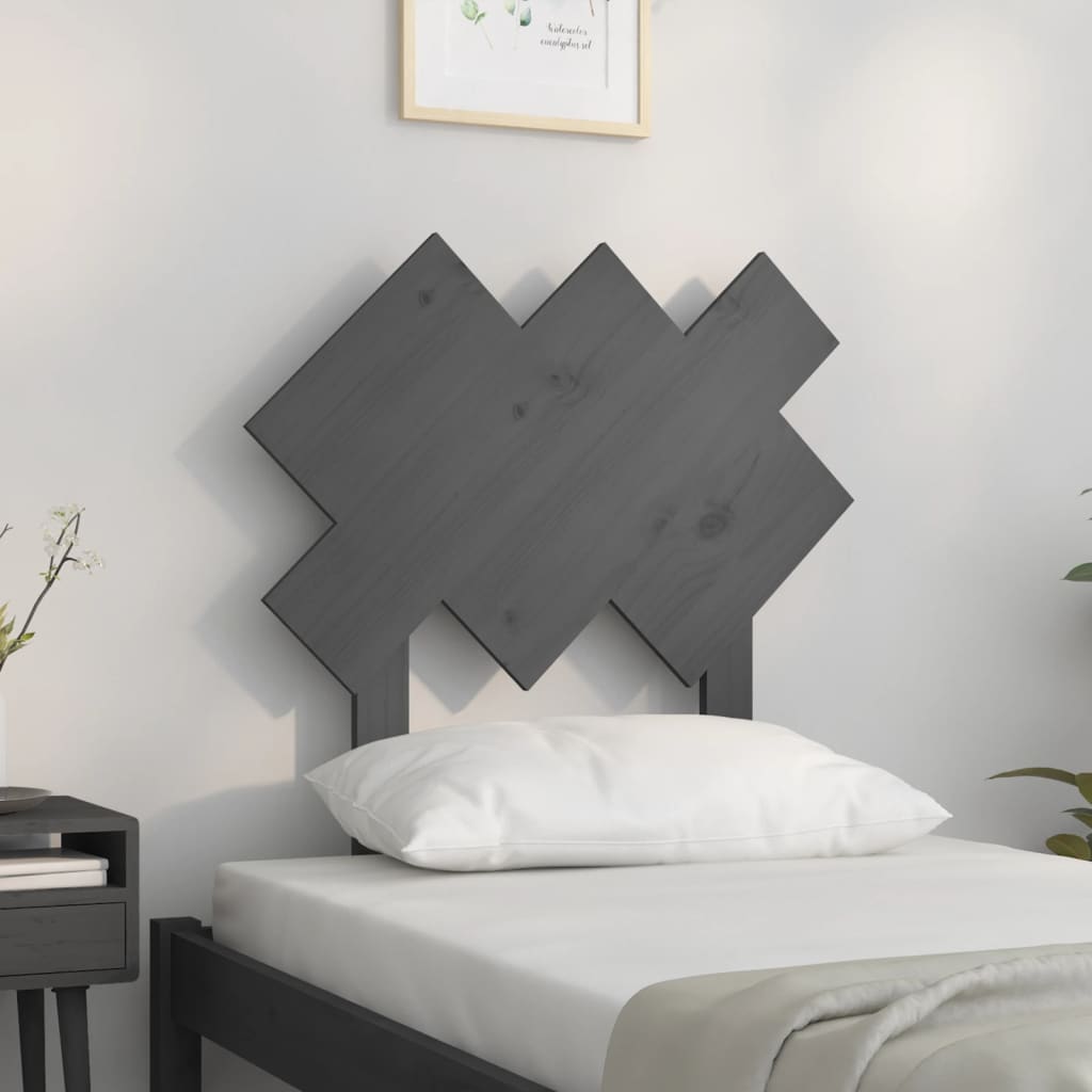 vidaXL Kopfteil Grau 72,5x3x81 cm Massivholz Kiefer