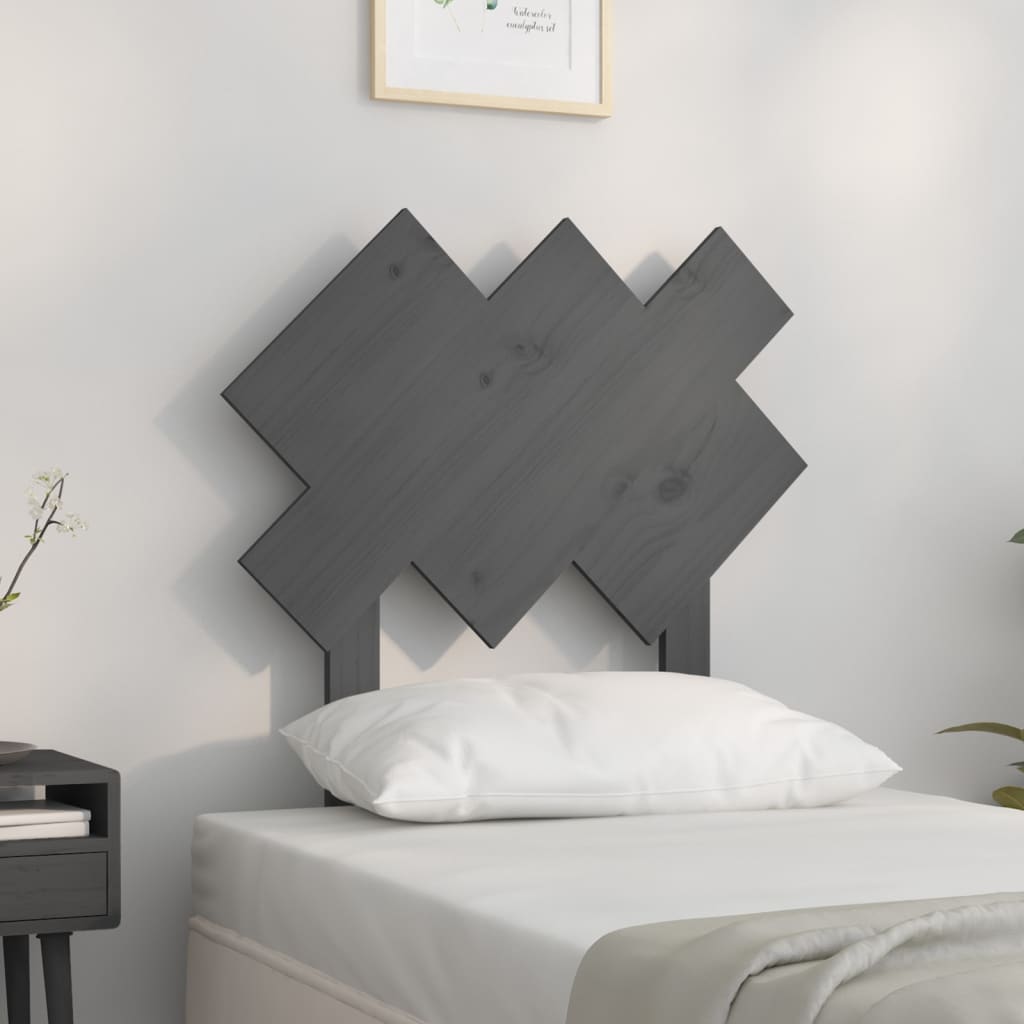 vidaXL Kopfteil Grau 72,5x3x81 cm Massivholz Kiefer