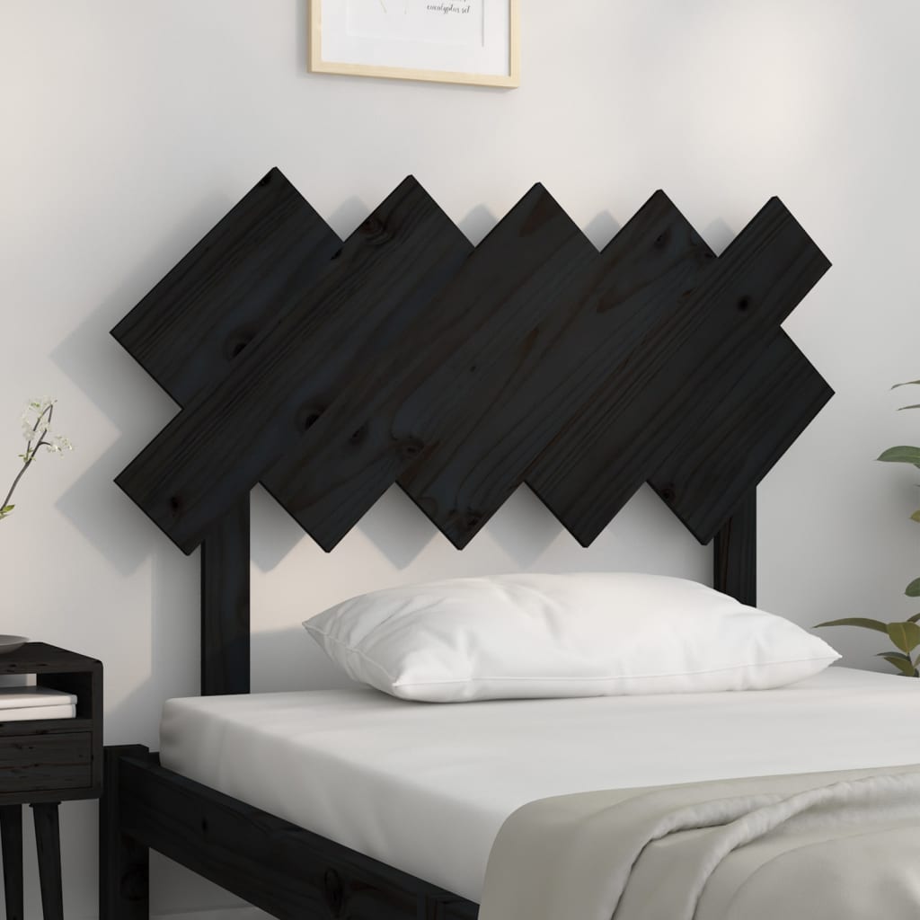 vidaXL Kopfteil Schwarz 104x3x80,5 cm Massivholz Kiefer
