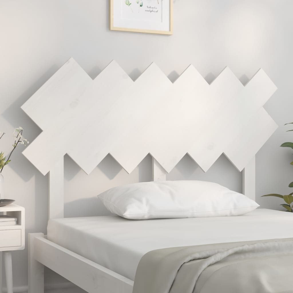 vidaXL Bett-Kopfteil Weiß 122,5x3x80,5 cm Massivholz Kiefer