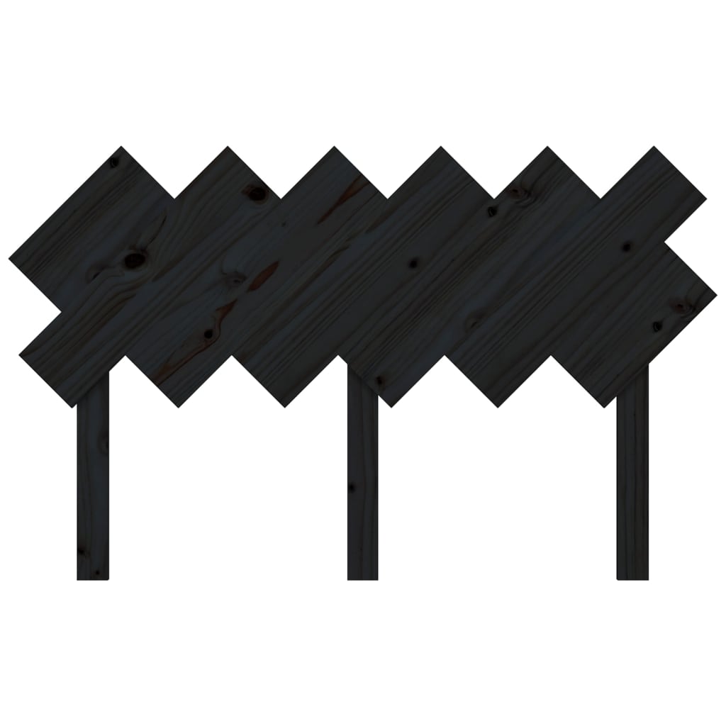 vidaXL Bett-Kopfteil Schwarz 132x3x81 cm Massivholz Kiefer