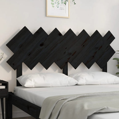 vidaXL Bett-Kopfteil Schwarz 141x3x80,5 cm Massivholz Kiefer