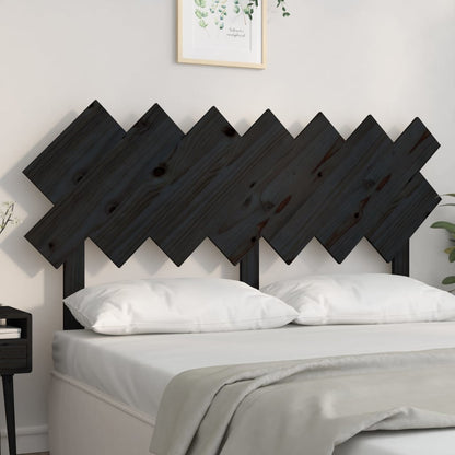 vidaXL Bett-Kopfteil Schwarz 141x3x80,5 cm Massivholz Kiefer