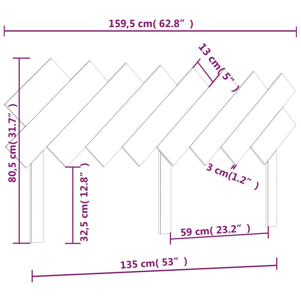 vidaXL Bett-Kopfteil 159,5x3x80,5 cm Massivholz Kiefer