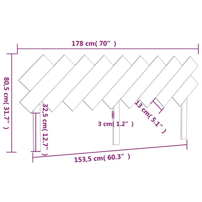 vidaXL Bett-Kopfteil Weiß 178x3x80,5 cm Massivholz Kiefer