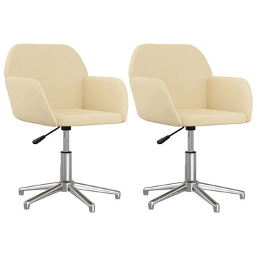 vidaXL Esszimmerstühle 2 Stk. Drehbar Creme Stoff