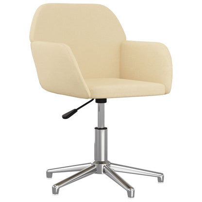 vidaXL Chaises de salle à manger pivotantes 2 pcs Crème Tissu
