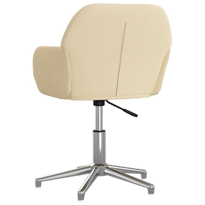 vidaXL Chaises de salle à manger pivotantes 2 pcs Crème Tissu