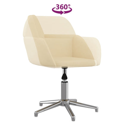 vidaXL Chaises de salle à manger pivotantes 2 pcs Crème Tissu