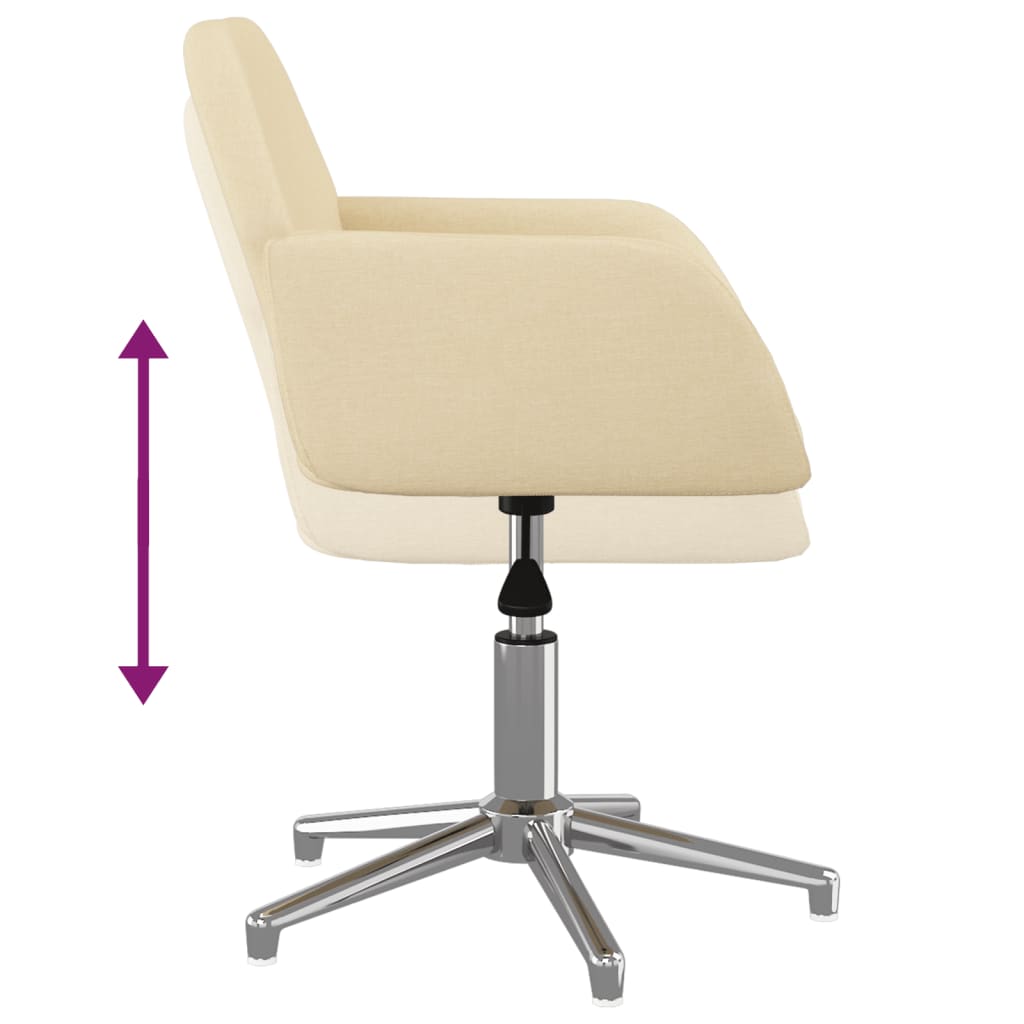 vidaXL Chaises de salle à manger pivotantes 2 pcs Crème Tissu