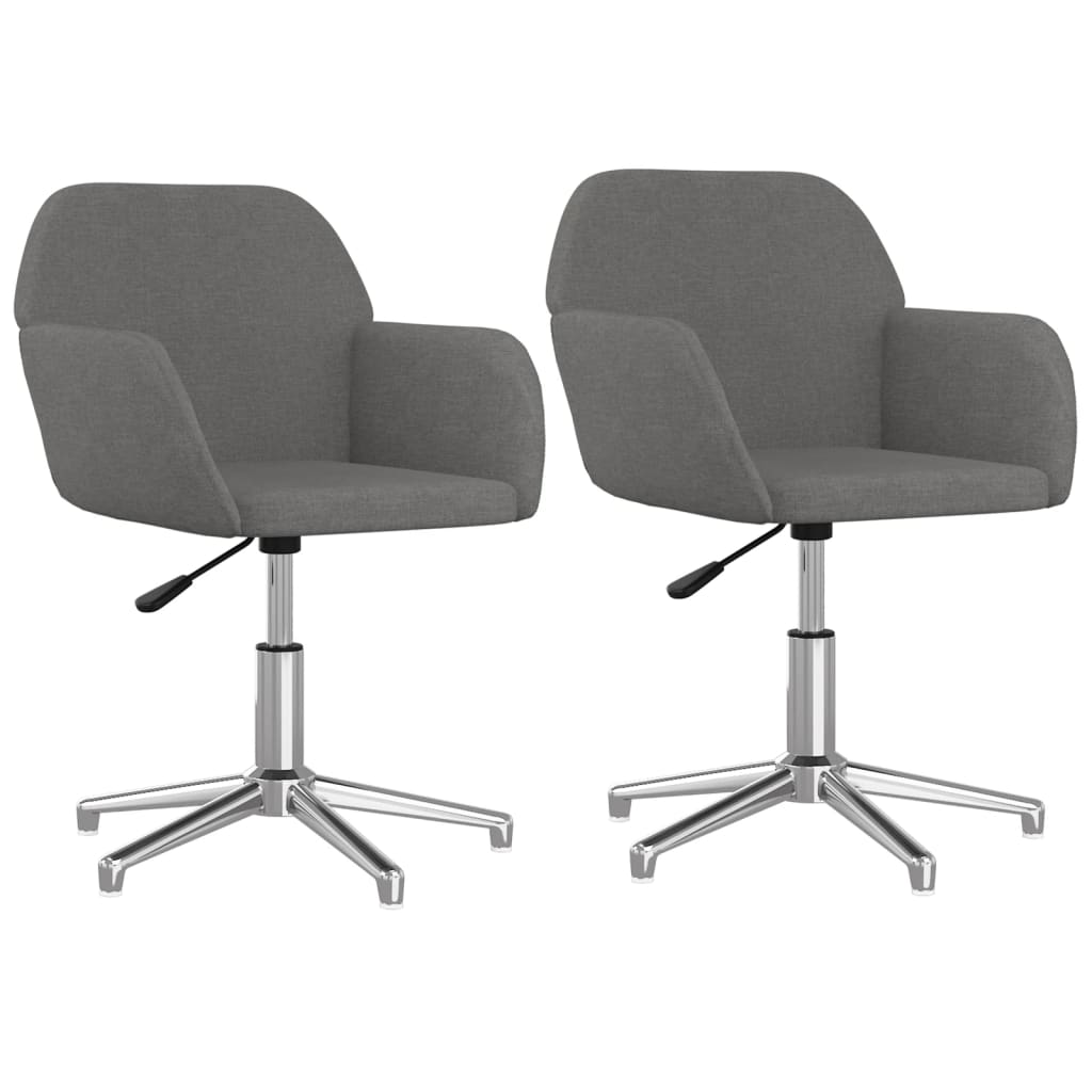 vidaXL Chaises de salle à manger pivotantes 2 pcs Tissu gris clair