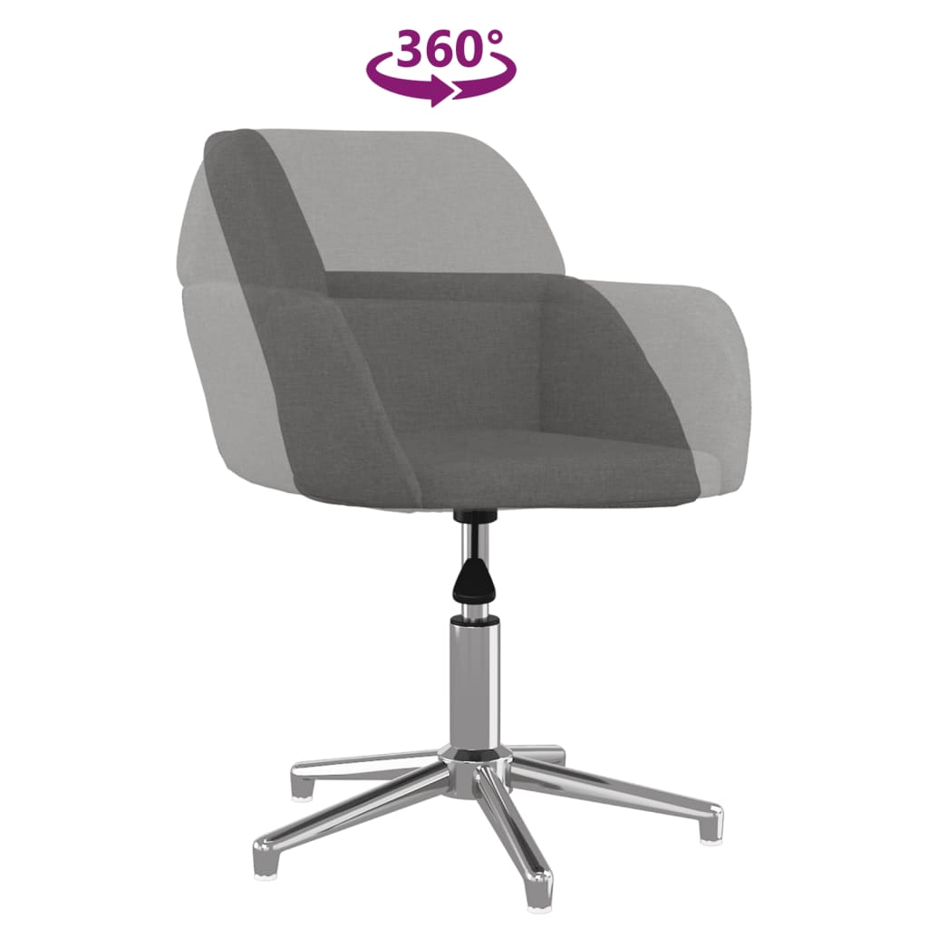 vidaXL Chaises de salle à manger pivotantes 2 pcs Tissu gris clair