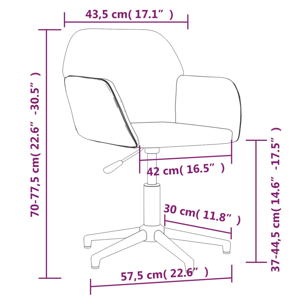 vidaXL Chaises de salle à manger pivotantes 2 pcs Tissu gris clair