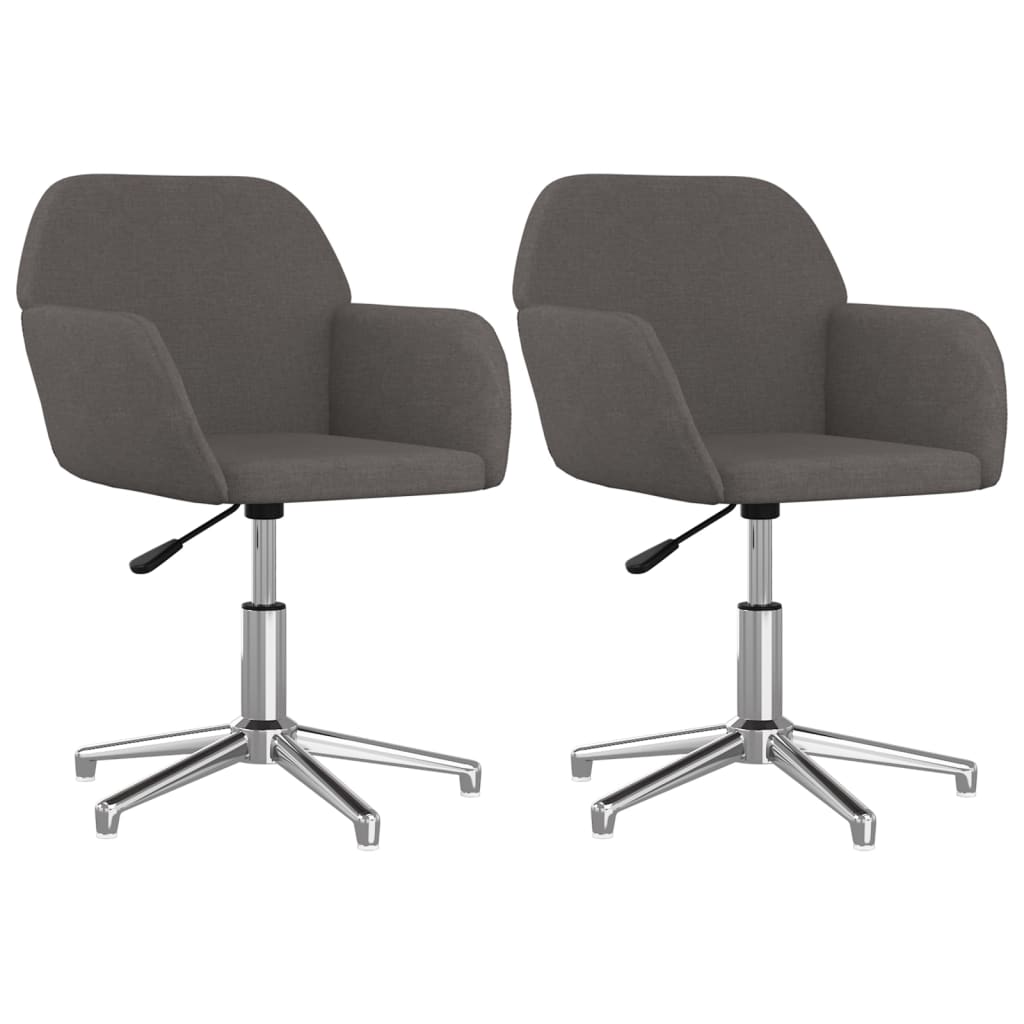 vidaXL Chaises de salle à manger 2 pcs Pivotantes Gris foncé Tissu