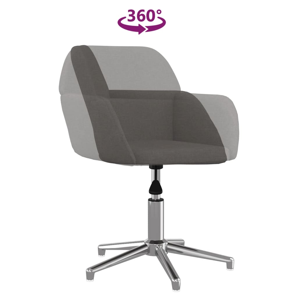 vidaXL Chaises de salle à manger 2 pcs Pivotantes Gris foncé Tissu