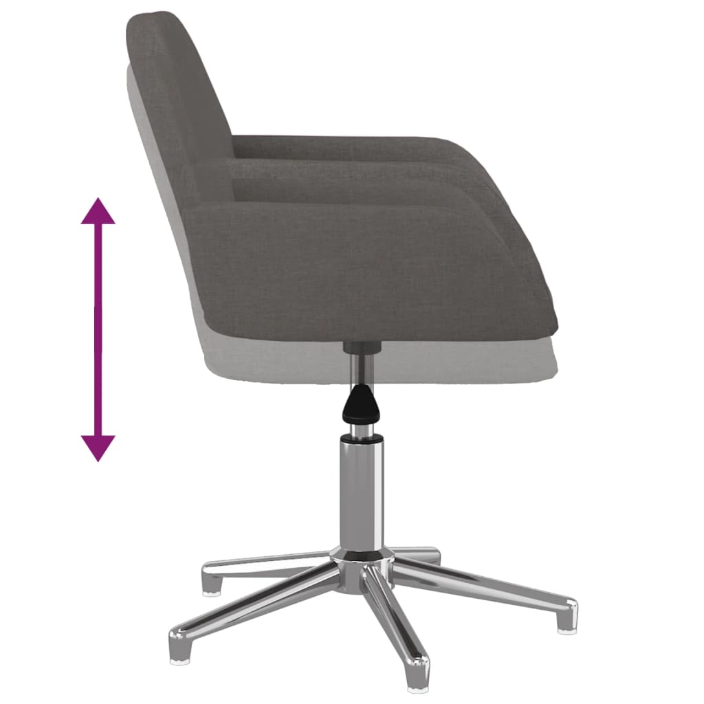 vidaXL Chaises de salle à manger 2 pcs Pivotantes Gris foncé Tissu