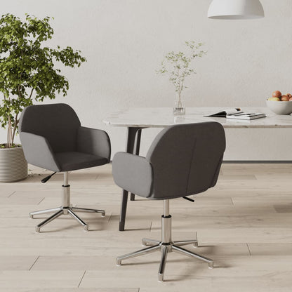 vidaXL Chaises de salle à manger 2 pcs Pivotantes Gris foncé Tissu
