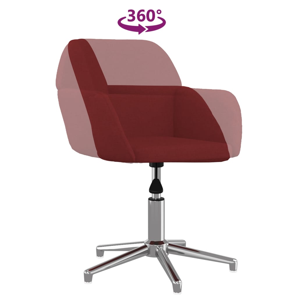 vidaXL Chaises de salle à manger 2 pcs Pivotantes Tissu Rouge bordeaux