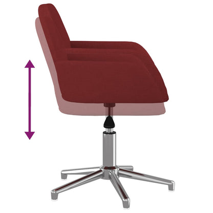vidaXL Chaises de salle à manger 2 pcs Pivotantes Tissu Rouge bordeaux