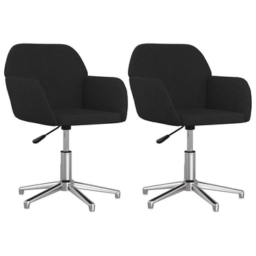 vidaXL Chaises de salle à manger pivotantes 2 pcs Tissu noir