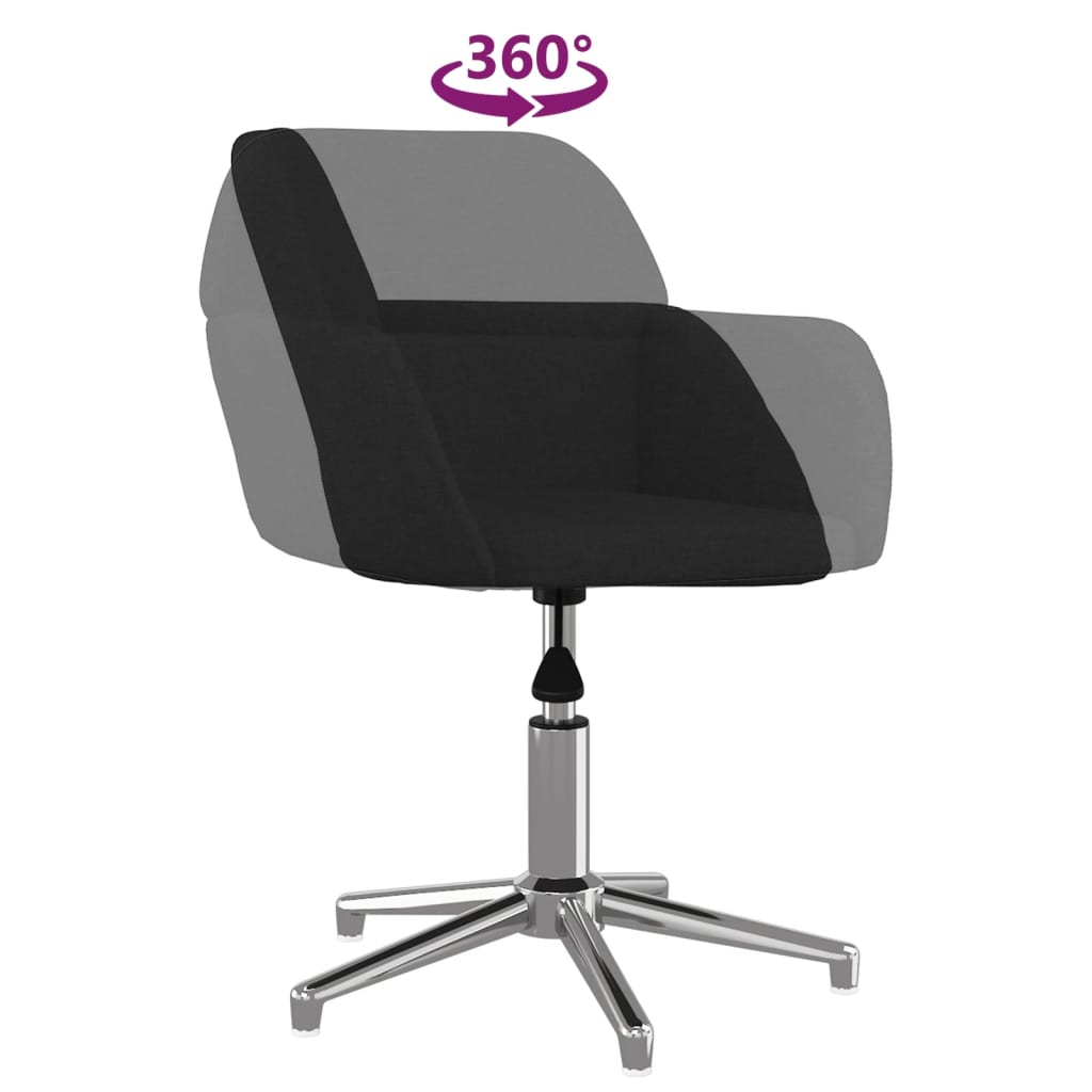 vidaXL Chaises de salle à manger pivotantes 2 pcs Tissu noir