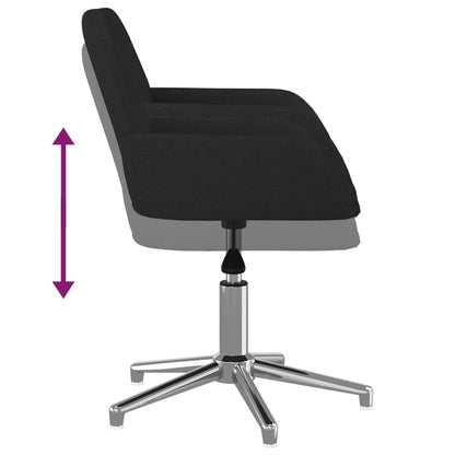 vidaXL Chaises de salle à manger pivotantes 2 pcs Tissu noir
