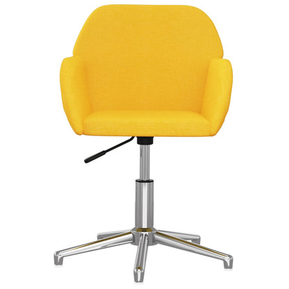 vidaXL Chaises de salle à manger pivotantes 2 pcs Tissu Jaune moutarde