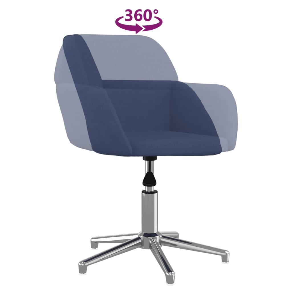 vidaXL Esszimmerstühle 2 Stk. Drehbar Blau Stoff