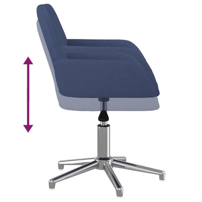 vidaXL Esszimmerstühle 2 Stk. Drehbar Blau Stoff