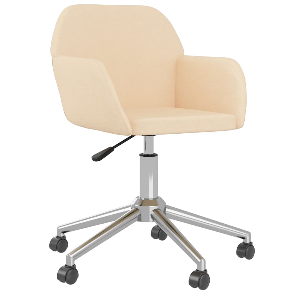 vidaXL Esszimmerstühle 2 Stk. Drehbar Creme Stoff