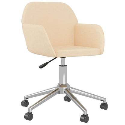 vidaXL Esszimmerstühle 2 Stk. Drehbar Creme Stoff
