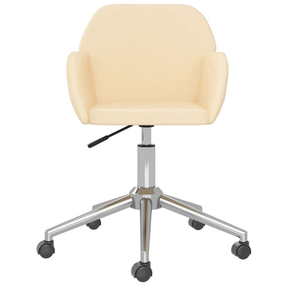 vidaXL Esszimmerstühle 2 Stk. Drehbar Creme Stoff