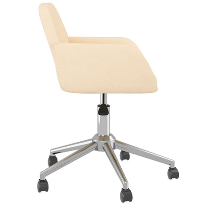 vidaXL Esszimmerstühle 2 Stk. Drehbar Creme Stoff
