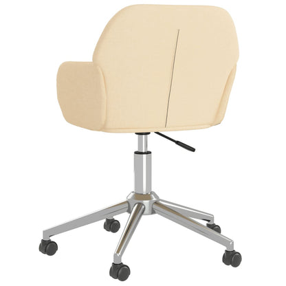 vidaXL Esszimmerstühle 2 Stk. Drehbar Creme Stoff