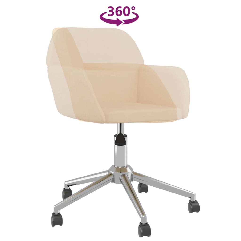 vidaXL Esszimmerstühle 2 Stk. Drehbar Creme Stoff