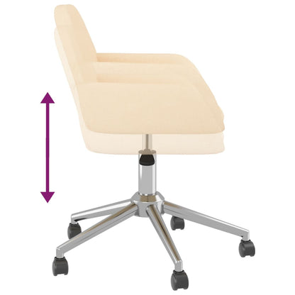 vidaXL Esszimmerstühle 2 Stk. Drehbar Creme Stoff