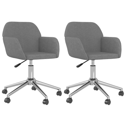 vidaXL Chaises de salle à manger pivotantes 2 pcs Tissu gris clair